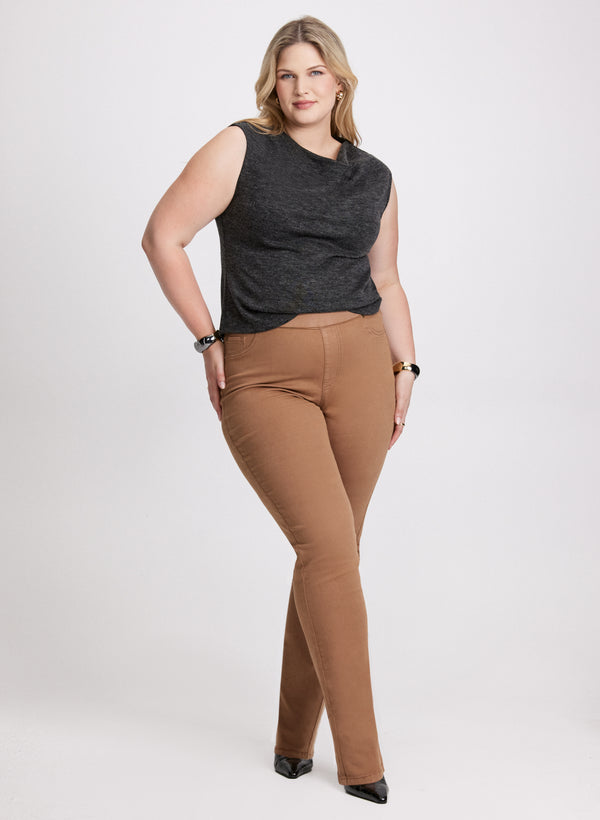 laura Funnel Neck Sleeveless Sweater & Straight Leg Jeans