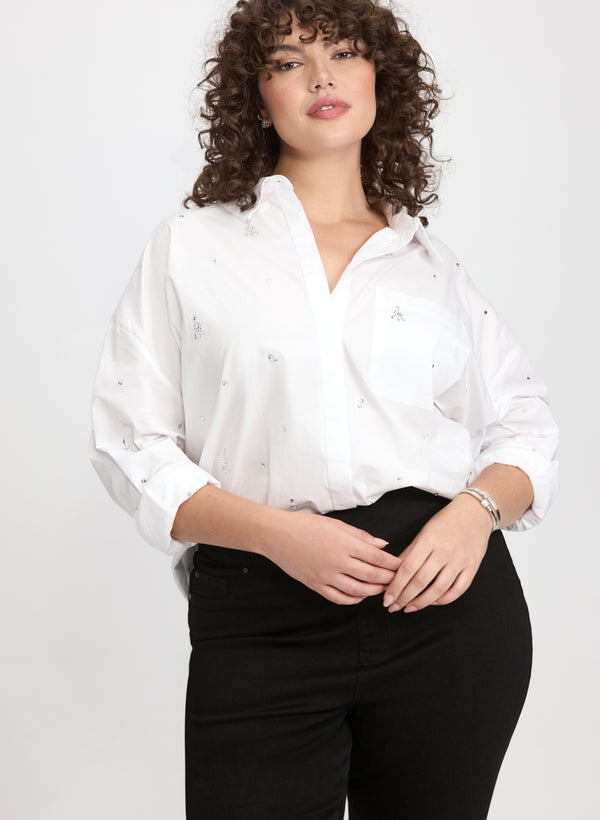 laura Joseph Ribkoff - Crystal Cluster Embellished Blouse