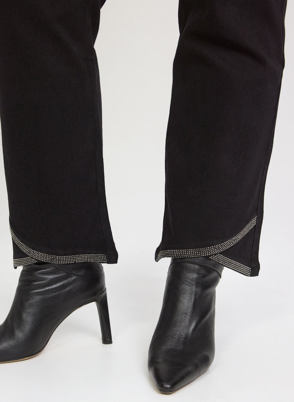 Laura Joseph Ribkoff - Embellished Hem Flare-Leg Jeans