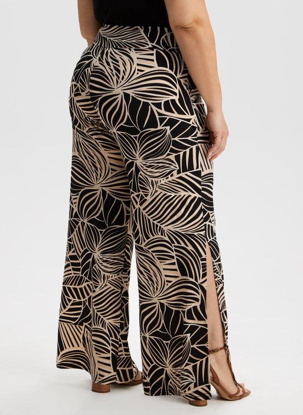 Laura Joseph Ribkoff - Palm Leaf Print Wide Leg Pants
