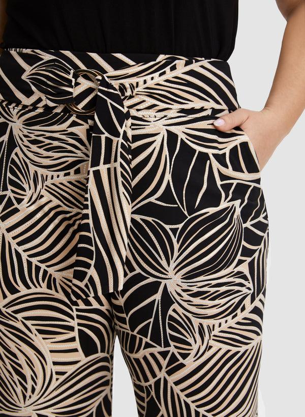 Laura Joseph Ribkoff - Palm Leaf Print Wide Leg Pants