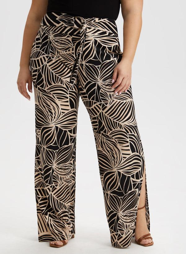 laura Joseph Ribkoff - Palm Leaf Print Wide Leg Pants
