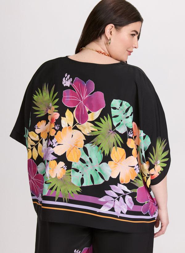Laura Joseph Ribkoff - Tropical Placement Print Blouse