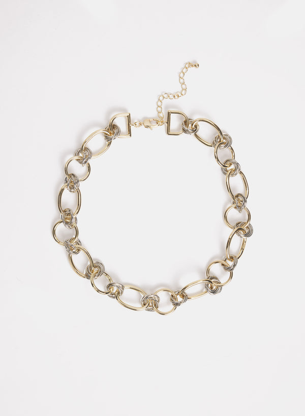 laura 2-Tone Chain Link Necklace