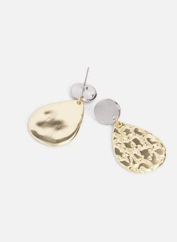 Laura 2-Toned Teardrop Earrings