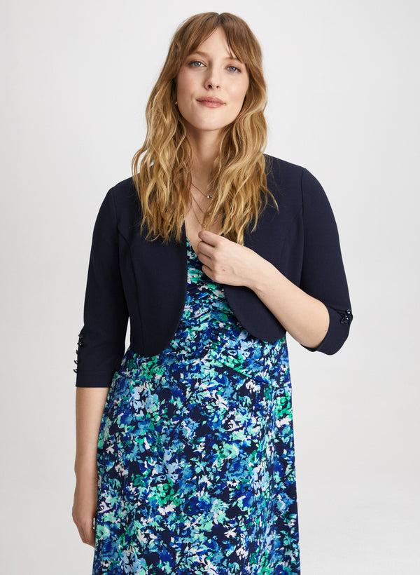 laura 3/4 Button Sleeve Bolero
