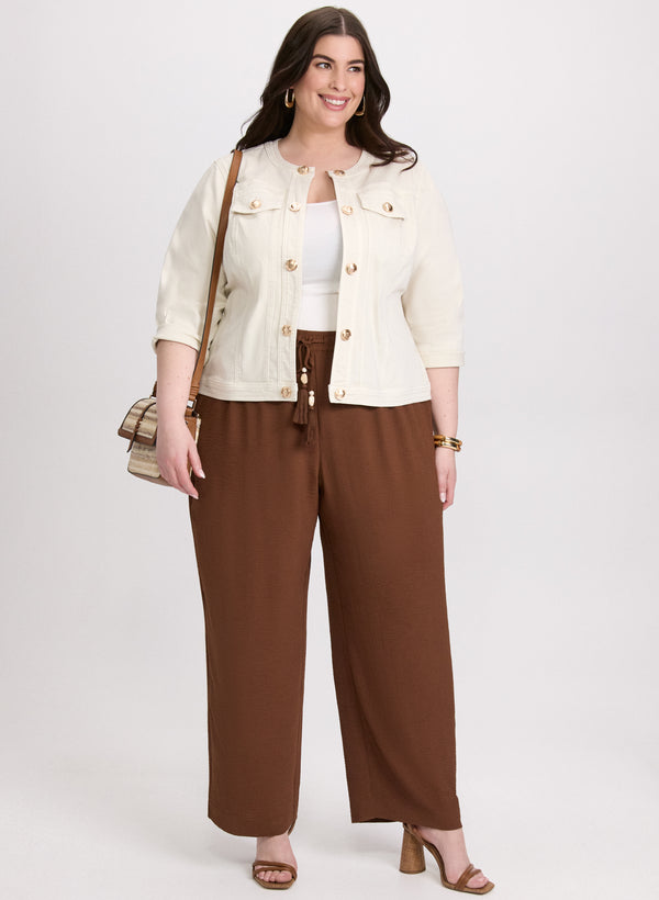 laura 3/4 Sleeve Jean Jacket & Olivia Wide-Leg Pants