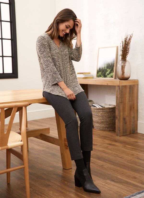 Laura 3/4 Sleeve Melange Top