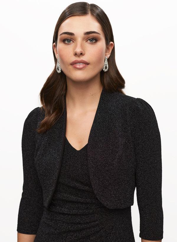 Laura 3/4 Sleeves Metallic Jacquard Bolero