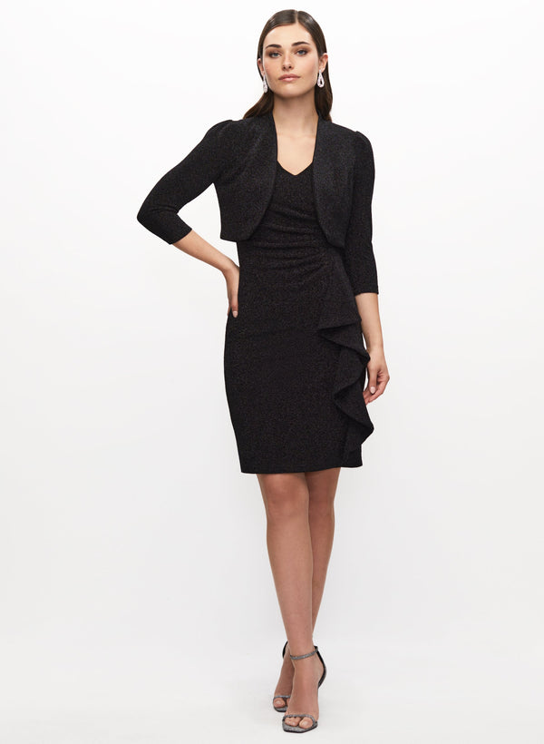 Laura 3/4 Sleeves Metallic Jacquard Bolero