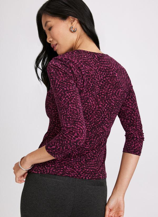 Laura Abstract Buckle Embellished Top