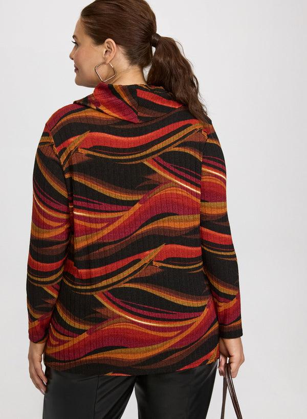 Laura Abstract Cowl Neck Sweater