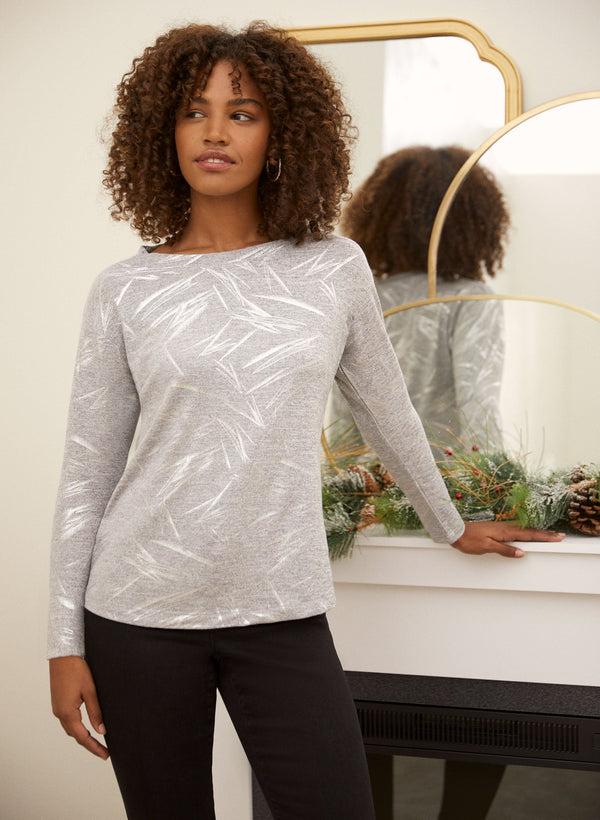 laura Abstract Foil Print Top