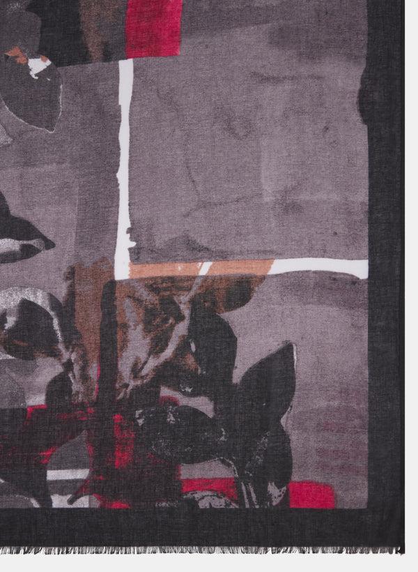 Laura Abstract Leaf Print Scarf