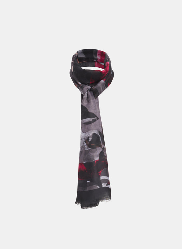 laura Abstract Leaf Print Scarf