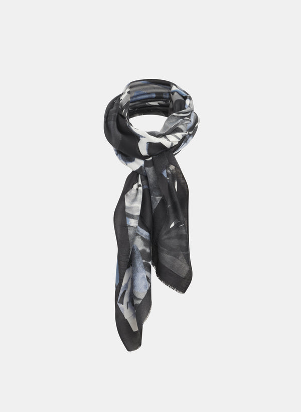 Laura Abstract Leaf Print Scarf