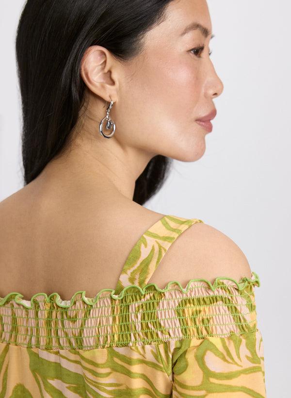 Laura Abstract Off-Shoulder Top