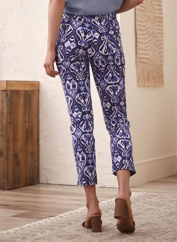 Laura Abstract Paisley Print Pull-On Pants