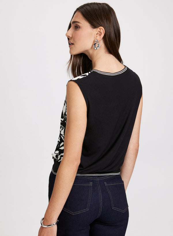 Laura Abstract Print Drop Shoulder Top