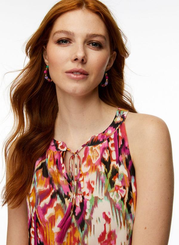 Laura Abstract Print Sleeveless Blouse