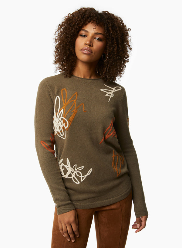 laura Abstract Print Sweater