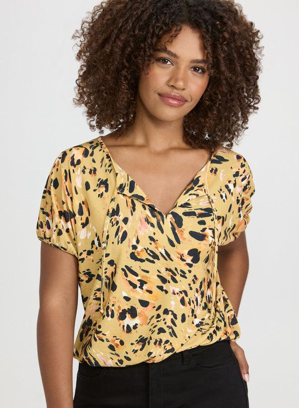 Laura Abstract Print Top