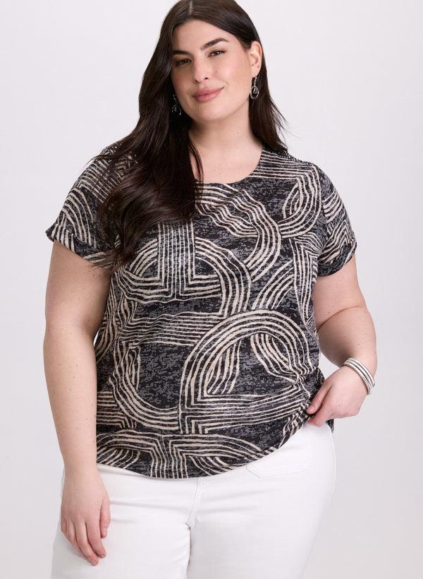 Laura Abstract Striped Print T-Shirt