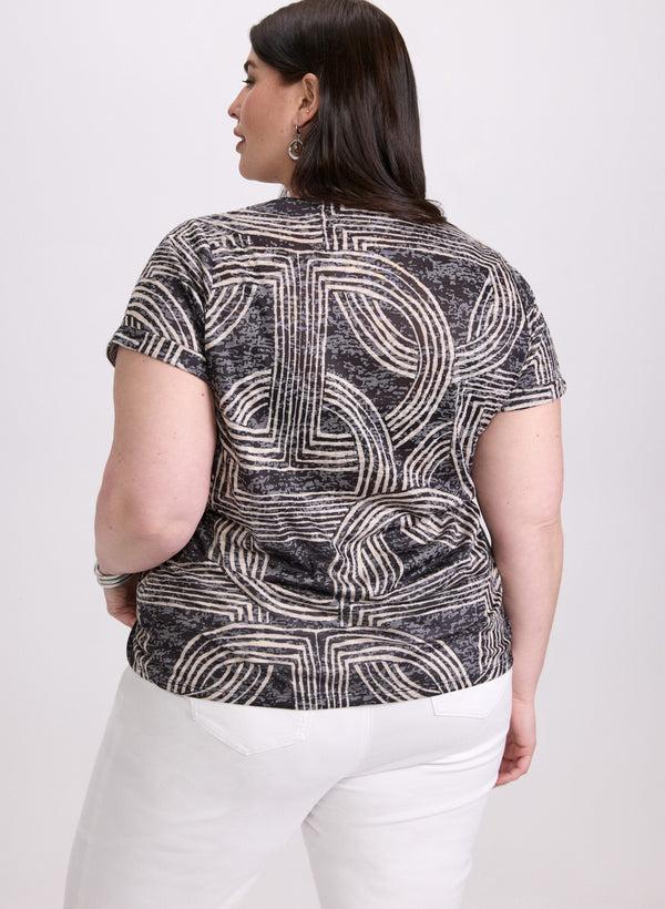 Laura Abstract Striped Print T-Shirt