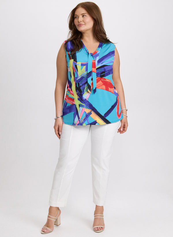 Laura Abstract Tie-Neck Top