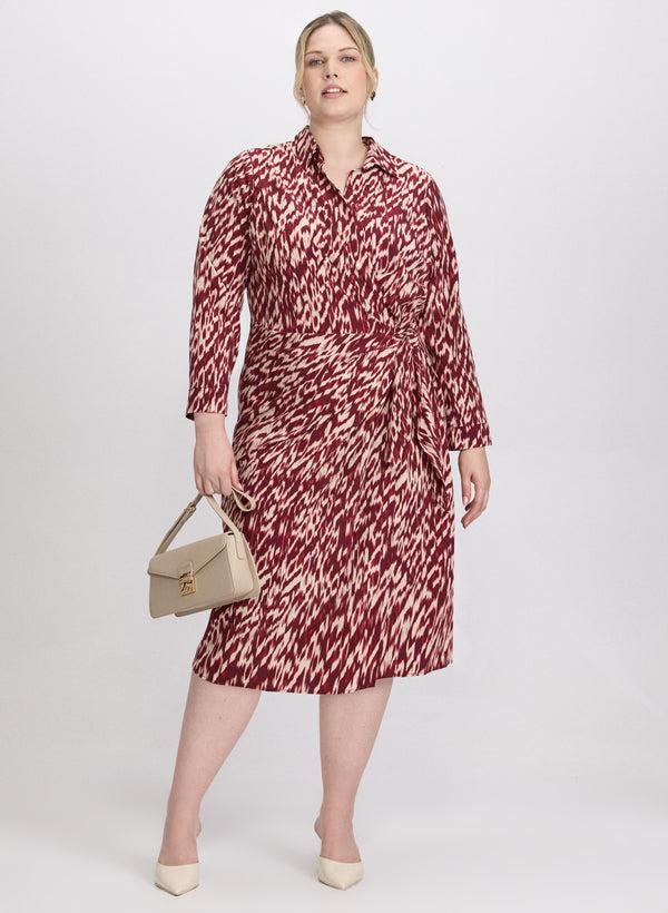 laura Abstract Tie-Waist Dress