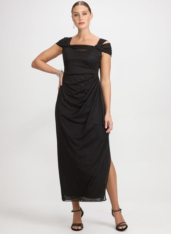 laura Alex Evening - Draped Cold-Shoulder Dress
