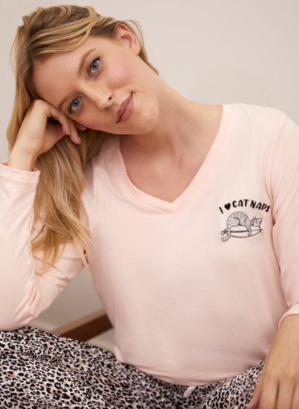 Laura Animal Print Bottom Pyjama Set