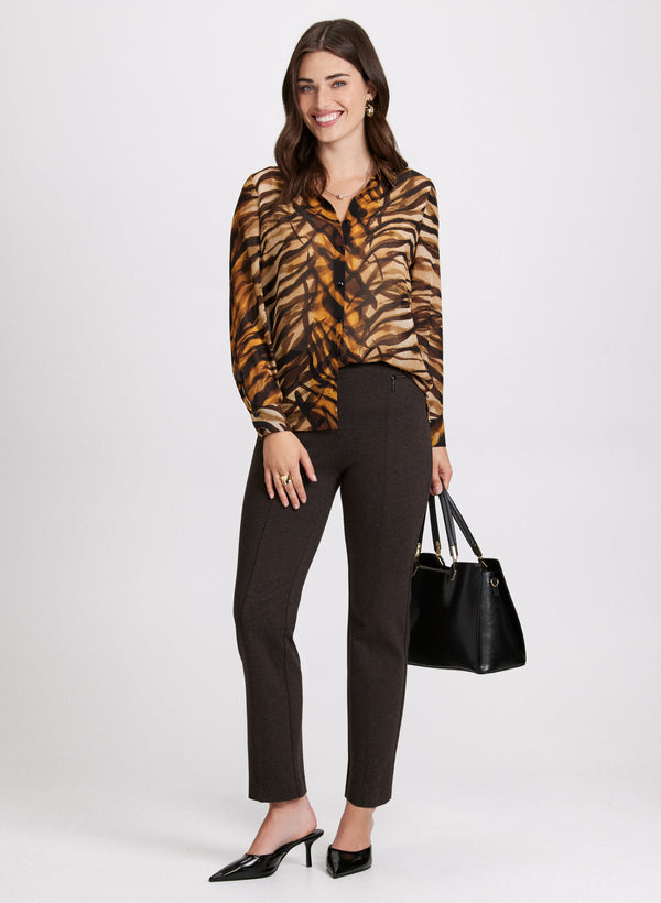 Laura Animal Print Button Down Blouse