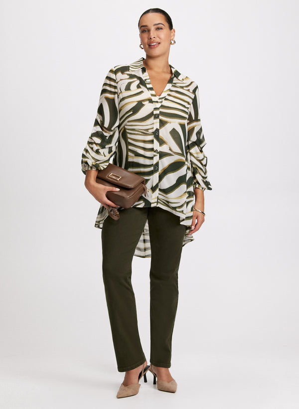Laura Animal Print Button-Up Tunic