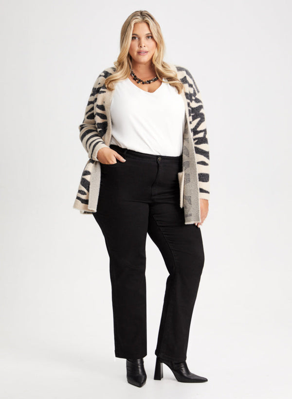 laura Animal Print Cardigan & Bootcut Jeans