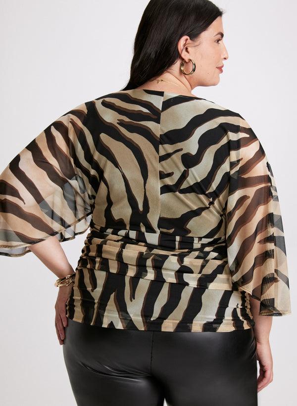 Laura Animal Print Ruched Waist Top