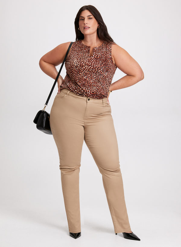 laura Animal Print Top & Slim Leg Jeans