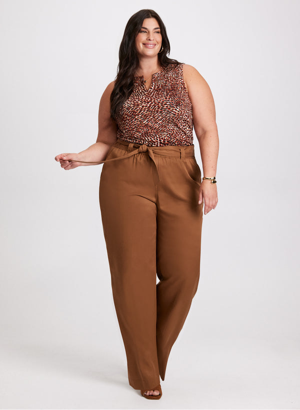 laura Animal Print Top & Wide Leg Pants