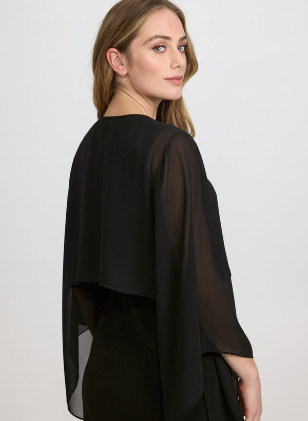 Laura Asymmetric Chiffon Bolero