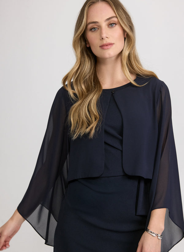 laura Asymmetric Chiffon Bolero