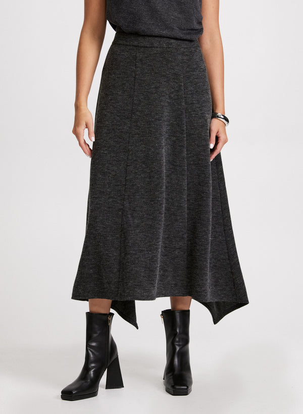 laura Asymmetric Hem Midi Skirt