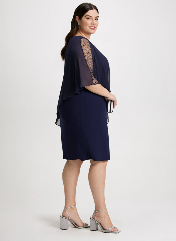 Laura Asymmetric Poncho Evening Dress