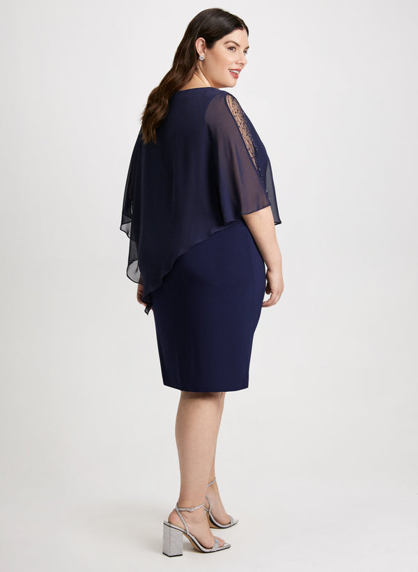 Laura Asymmetric Poncho Evening Dress