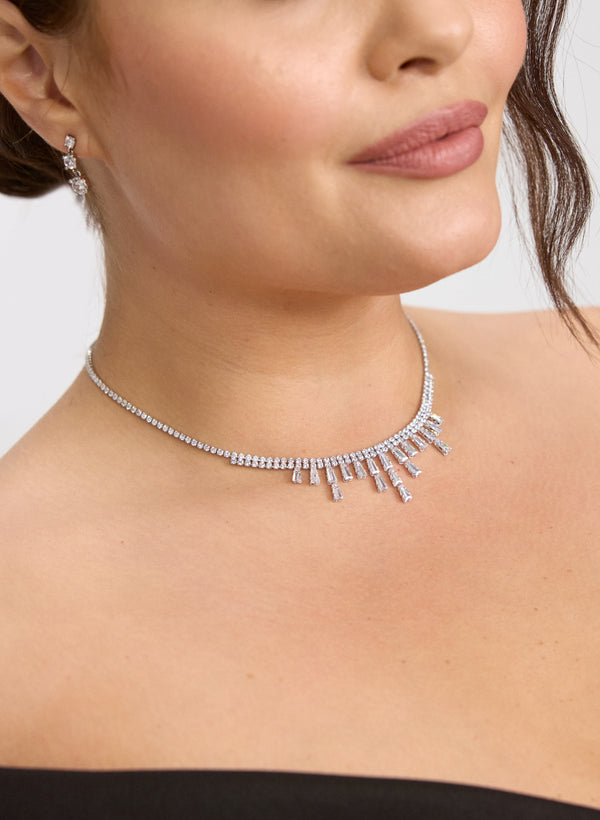 Laura Baguette Drop Necklace