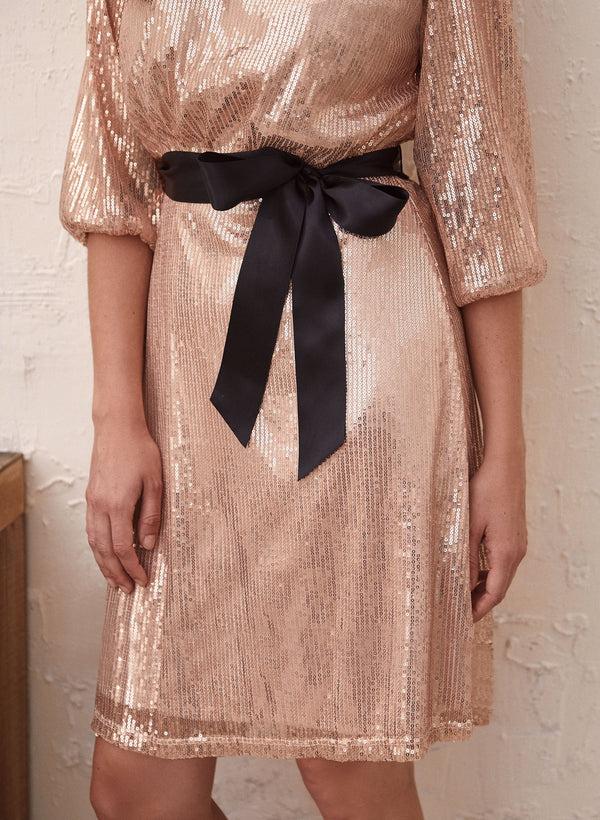 Laura Balloon Sleeve Sequin Dress