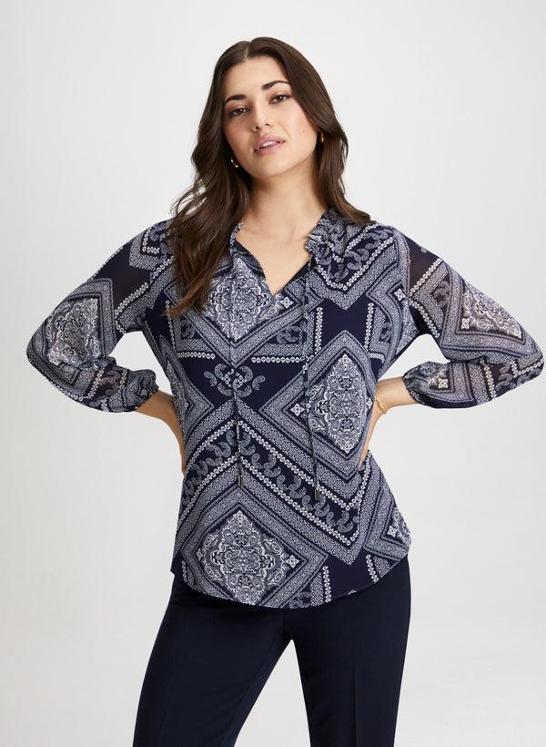 laura Bandana Print Blouse