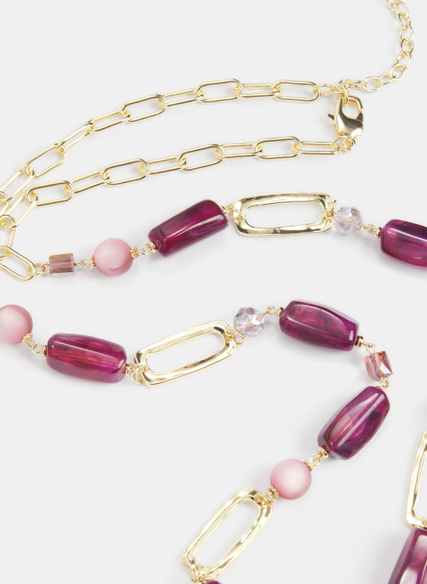 Laura Beaded Chain Link Necklace