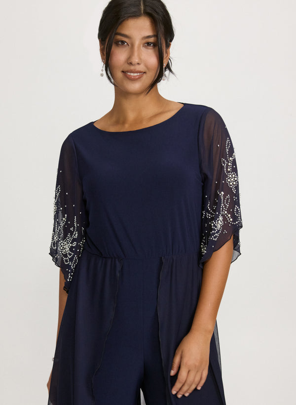 Laura Beaded Chiffon Jumpsuit