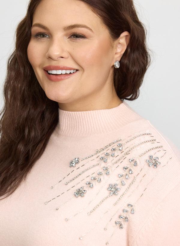 Laura Beaded Crystal Embellished Sweater