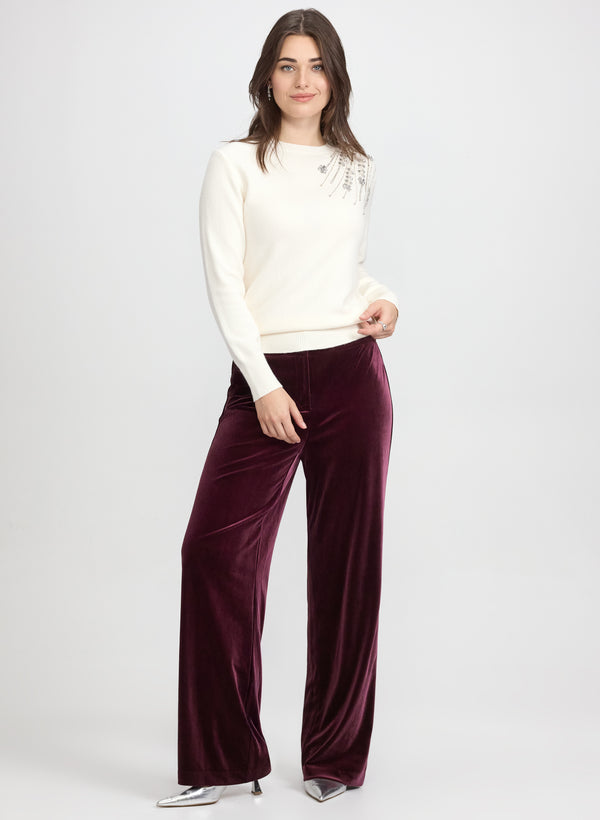 Laura Beaded Crystal Embellished Sweater